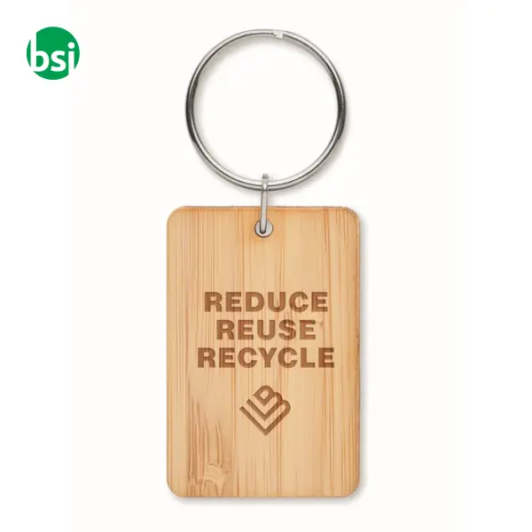 Rectangular bamboo key ring - ANGLEBOO -  4
