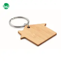 House shaped bamboo key ring - HOUSEBOO