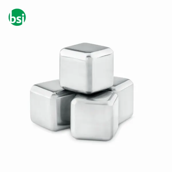 Set of 4 SS ice cubes in pouch  - ICY -  4