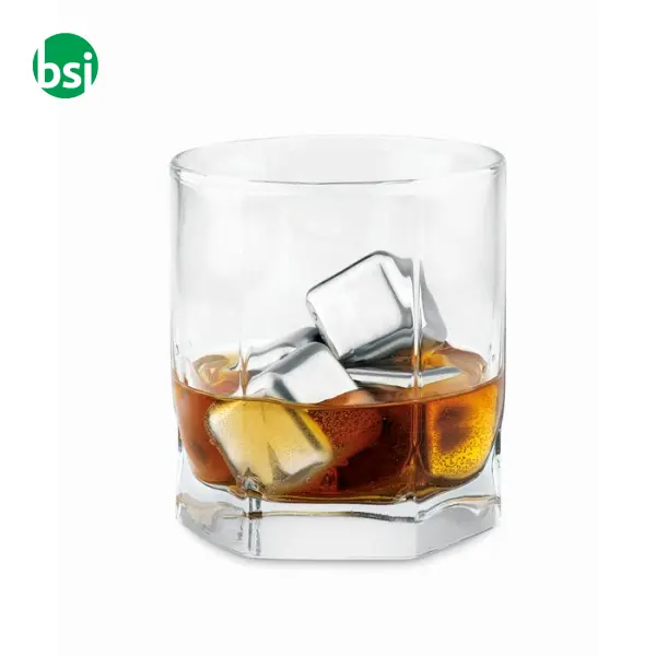 Set of 4 SS ice cubes in pouch  - ICY -  6