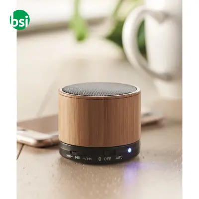 Round Bamboo Bluetooth speaker  - 3W - ROUND BAMBOO - Immagine 2