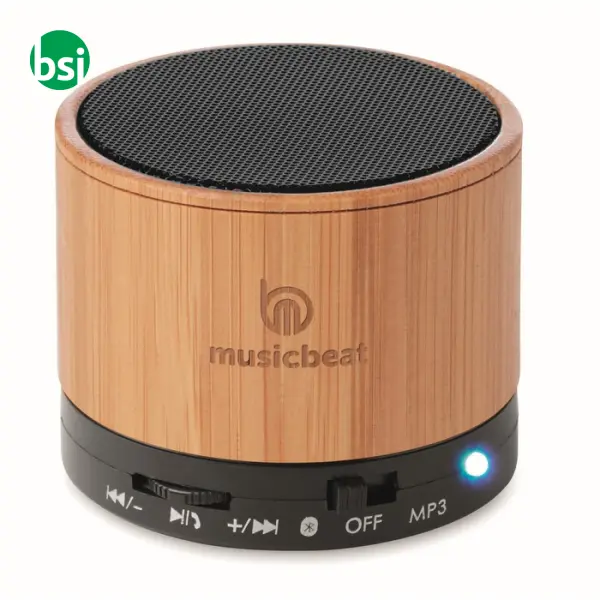 Round Bamboo Bluetooth speaker  - 3W - ROUND BAMBOO -  5