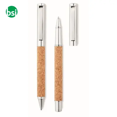 Metal Ball pen set in cork box  - QUERCUS - Immagine 7