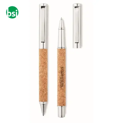 Metal Ball pen set in cork box  - QUERCUS - Immagine 8