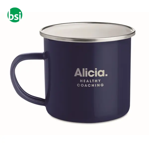 Metal mug with enamel layer - 350ml - PLATEADO -  3