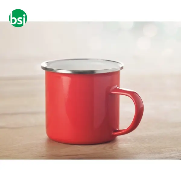 Metal mug with enamel layer - 350ml - PLATEADO -  4