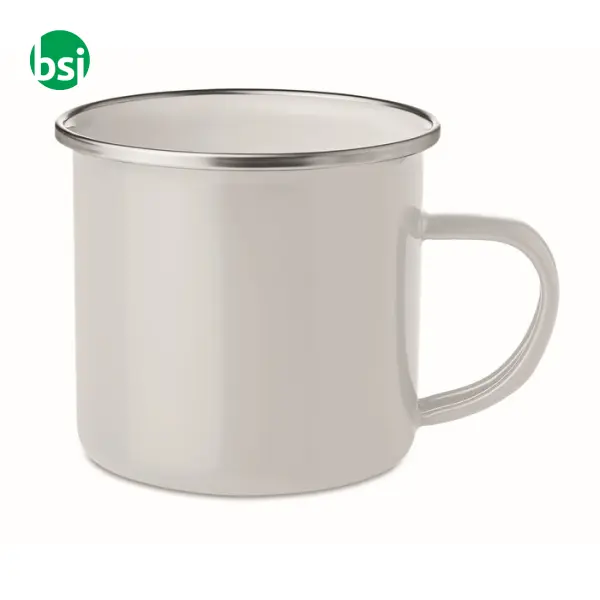 Metal mug with enamel layer - 350ml - PLATEADO -  7