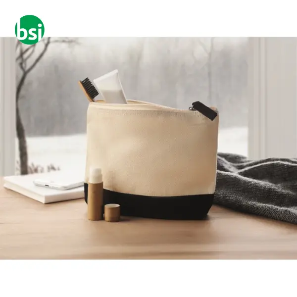 Bicolour cotton cosmetic bag - KLEUREN -  2