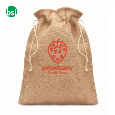 Small jute gift bag 14 x 22 cm - JUTE SMALL - Immagine 2