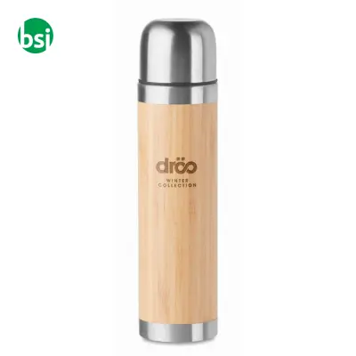 Thermoflask with bamboo cover - 400ml - CHAN BAMBOO - Immagine 4