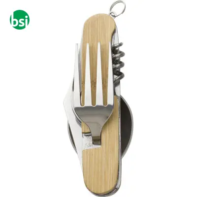 Bamboo multifunctional cutlery set Ainsley - Immagine 6