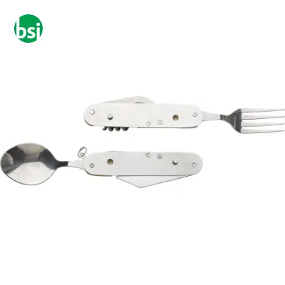 Bamboo multifunctional cutlery set Ainsley - Immagine 4