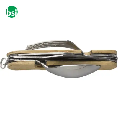 Bamboo multifunctional cutlery set Ainsley - Immagine 5