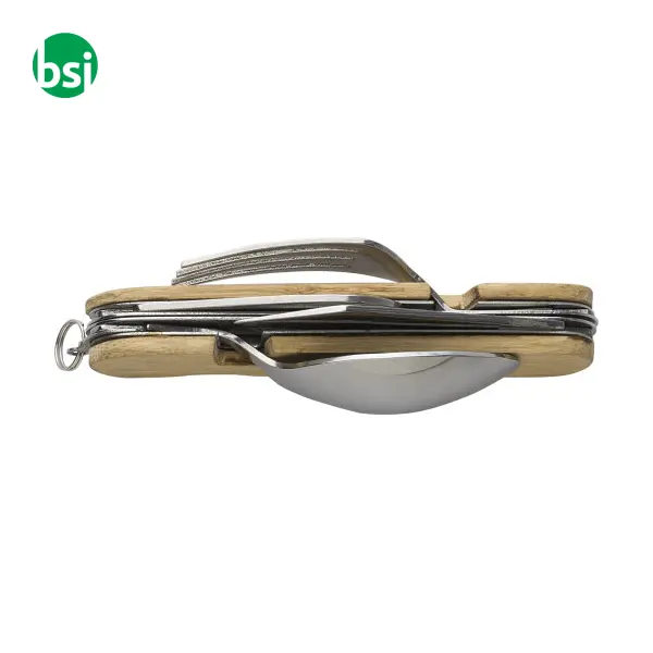Bamboo multifunctional cutlery set Ainsley -  5