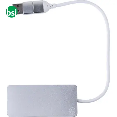 Recycled aluminium USB Hub Layton - Immagine 3