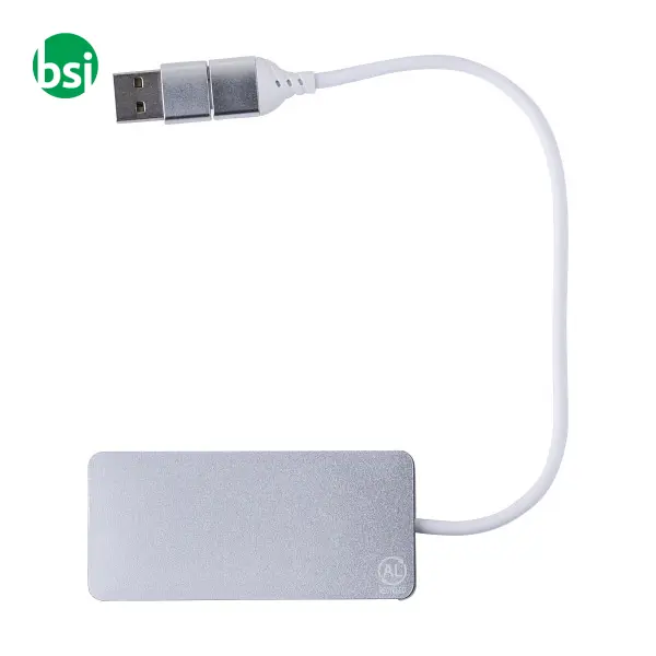 Recycled aluminium USB Hub Layton -  3