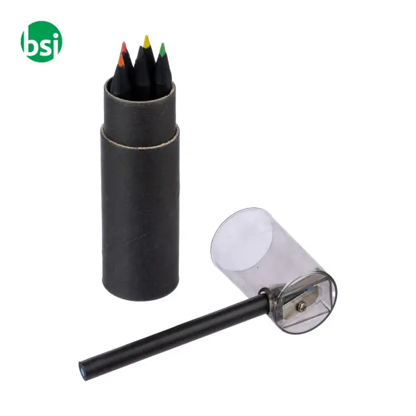 Recycled carton colored pencils set Beate -  3