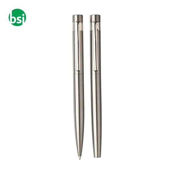 Recycled stainless steel writing set Fritz -  1