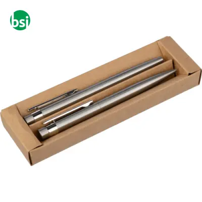 Recycled stainless steel writing set Fritz - Immagine 8