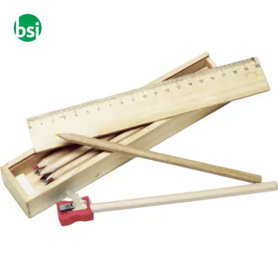 Wooden box with pencils Carmelita - Immagine 2