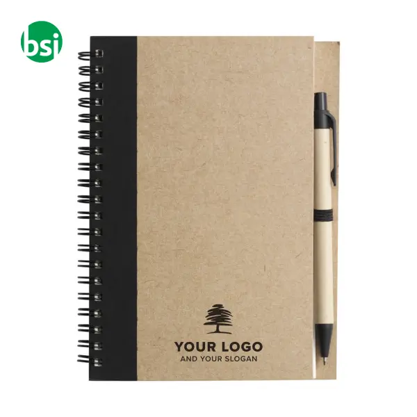 Wire bound notebook with ballpen. Stella -  3