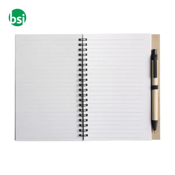 Wire bound notebook with ballpen. Stella -  4