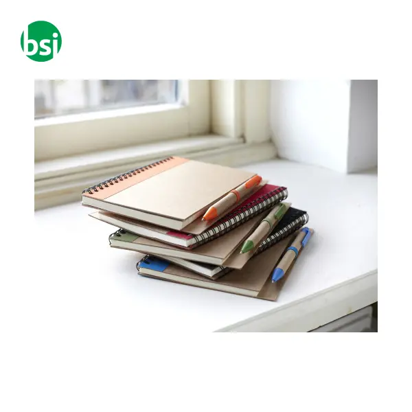 Wire bound notebook with ballpen. Stella -  2