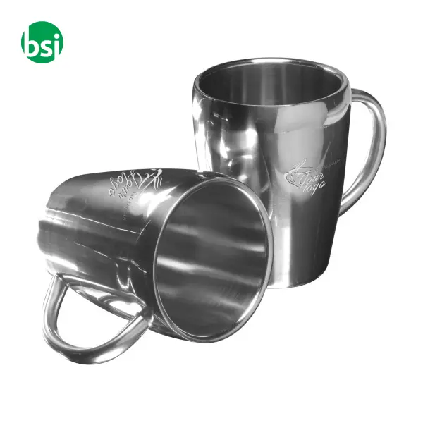 Stainless steel double walled mugs Naya -  2
