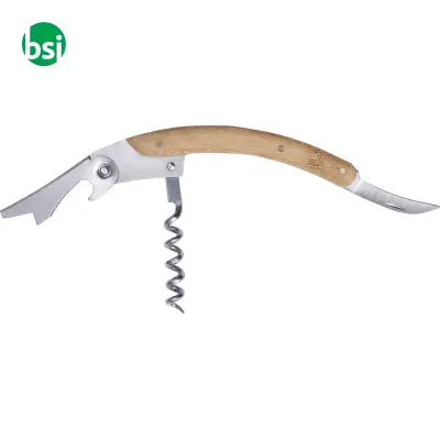 Stainless steel and bamboo wine set Leonie - Immagine 5