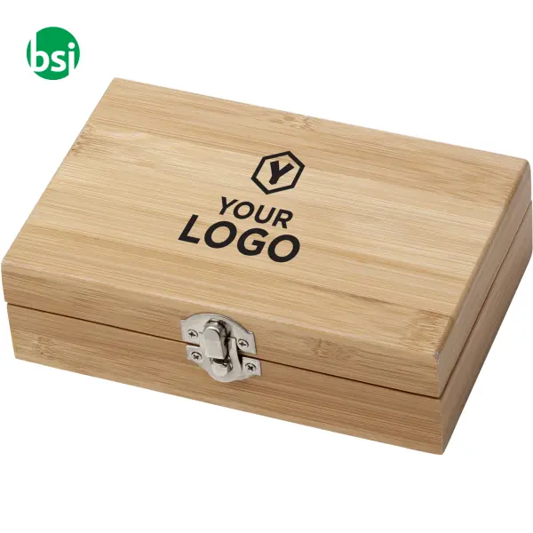 Stainless steel and bamboo wine set Leonie -  6
