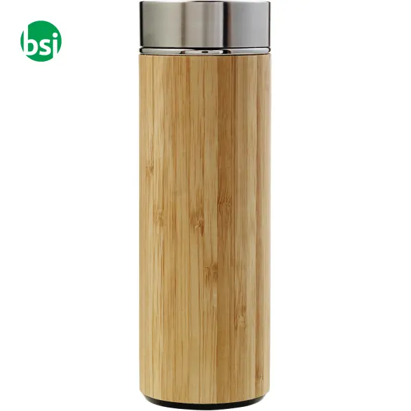 Bamboo and stainless steel double walled bottle -  1