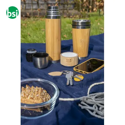 Bamboo and stainless steel double walled bottle - Immagine 4