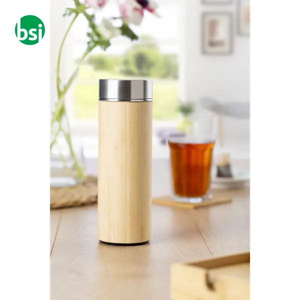 Bamboo and stainless steel double walled bottle -  5