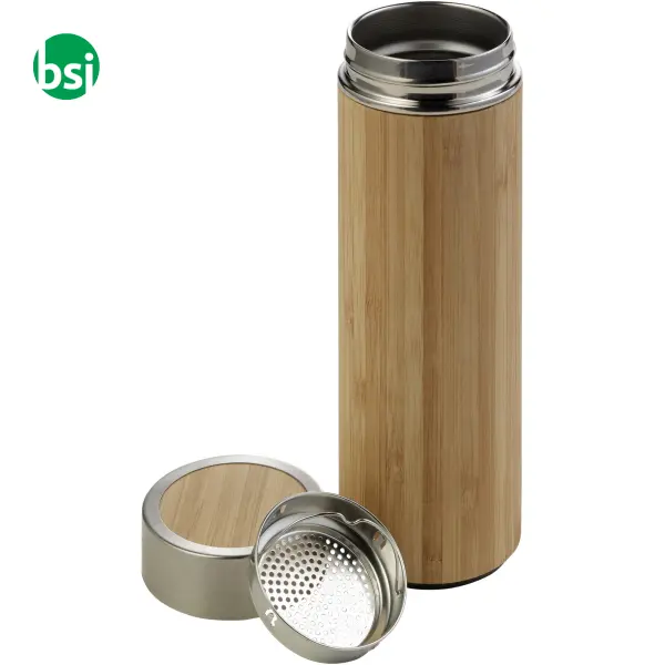 Bamboo and stainless steel double walled bottle -  3