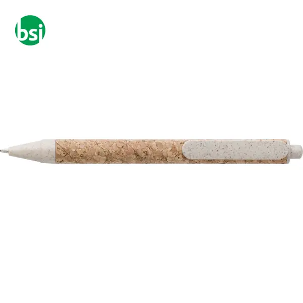 Cork and linen notebook and wheatstraw ballpen -  4