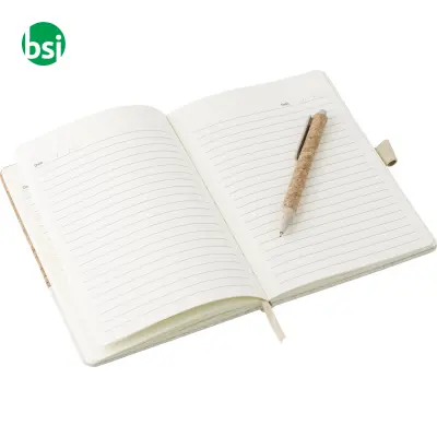 Cork and linen notebook and wheatstraw ballpen - Immagine 3