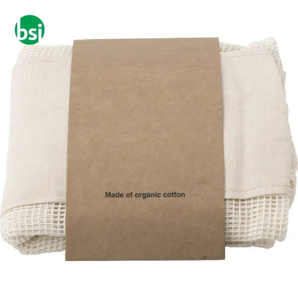 Set of three reusasable cotton mesh produce bags -  1