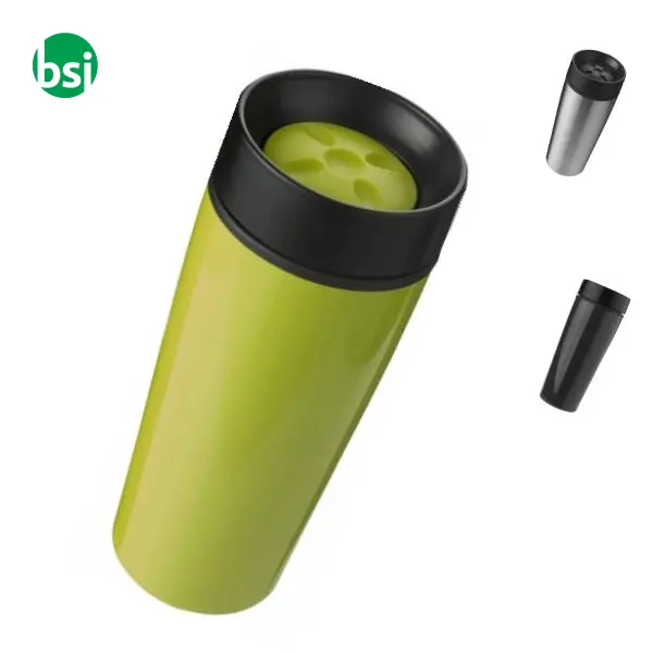 Stainless steel double walled travel mug Elisa -  1