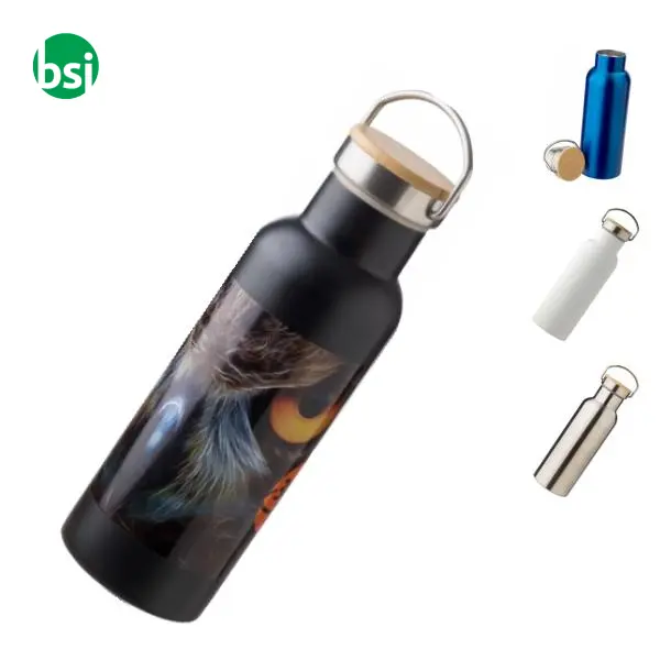 Stainless steel double-walled drinking bottle -  1