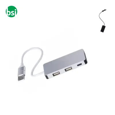 Recycled aluminium USB Hub Layton