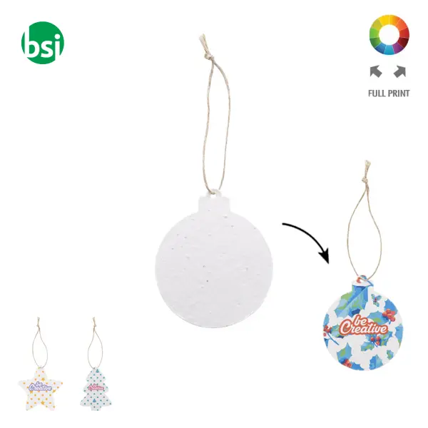 Seed paper Christmar tree ornament round CREAJUL SEED -  1