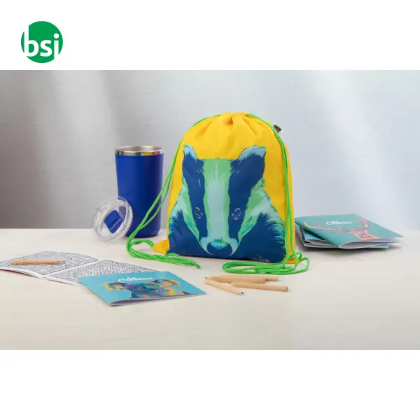 Custom drawstring bag for kids CREADRAW KIDS RPET -  12