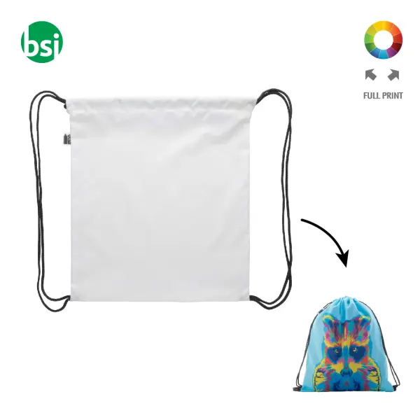 Custom drawstring bag for kids CREADRAW KIDS RPET -  1