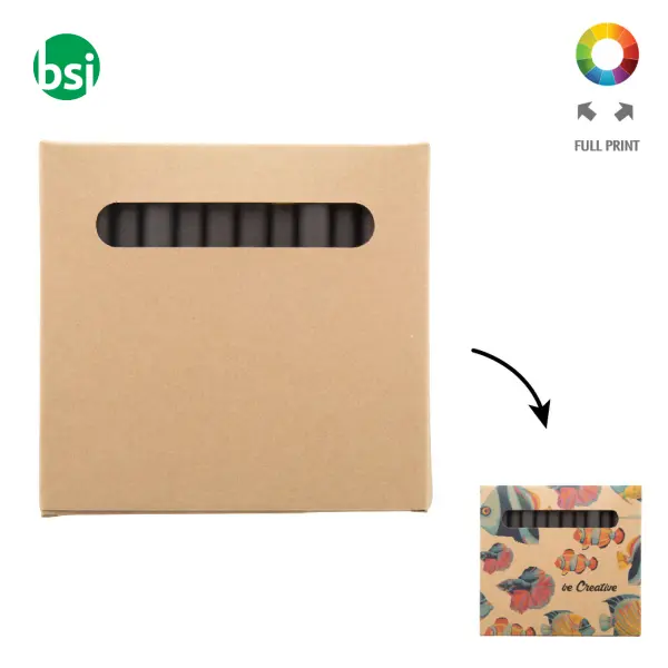 Custom 12 Pc Crayon Set - Craxon 12 Eco -  1