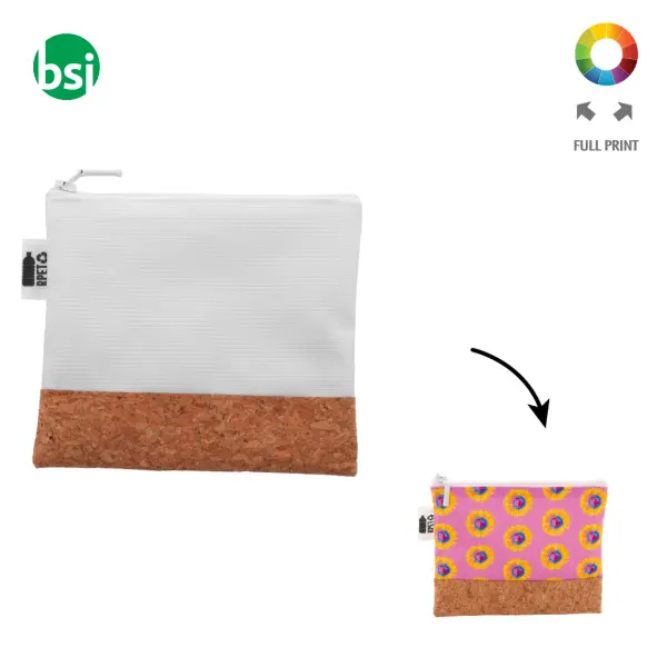 Custom cosmetic bag CREABEAUTY CORK S RPET -  1