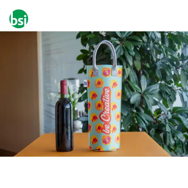Custom RPET wine bag CREAFELT VINO -  7