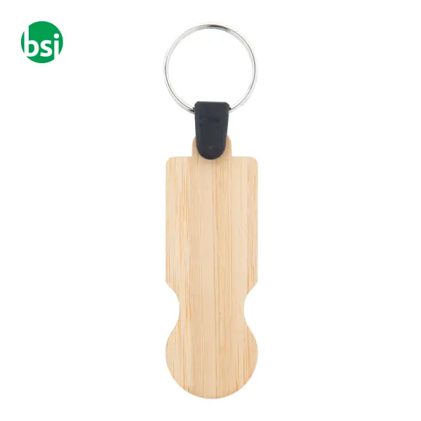 Bamboo trolley coin keyring BOOCART EU -  2