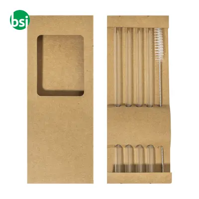 Glass straw set with printing BOROSIP - Immagine 2
