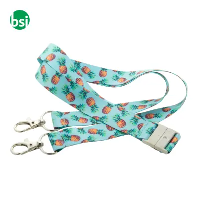 Subyard Double RPET - RPET Lanyard with 2 metal carabiners. 2 - Immagine 2