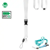 Subyard D RPET - RPET lanyard with mobile string. Both sides